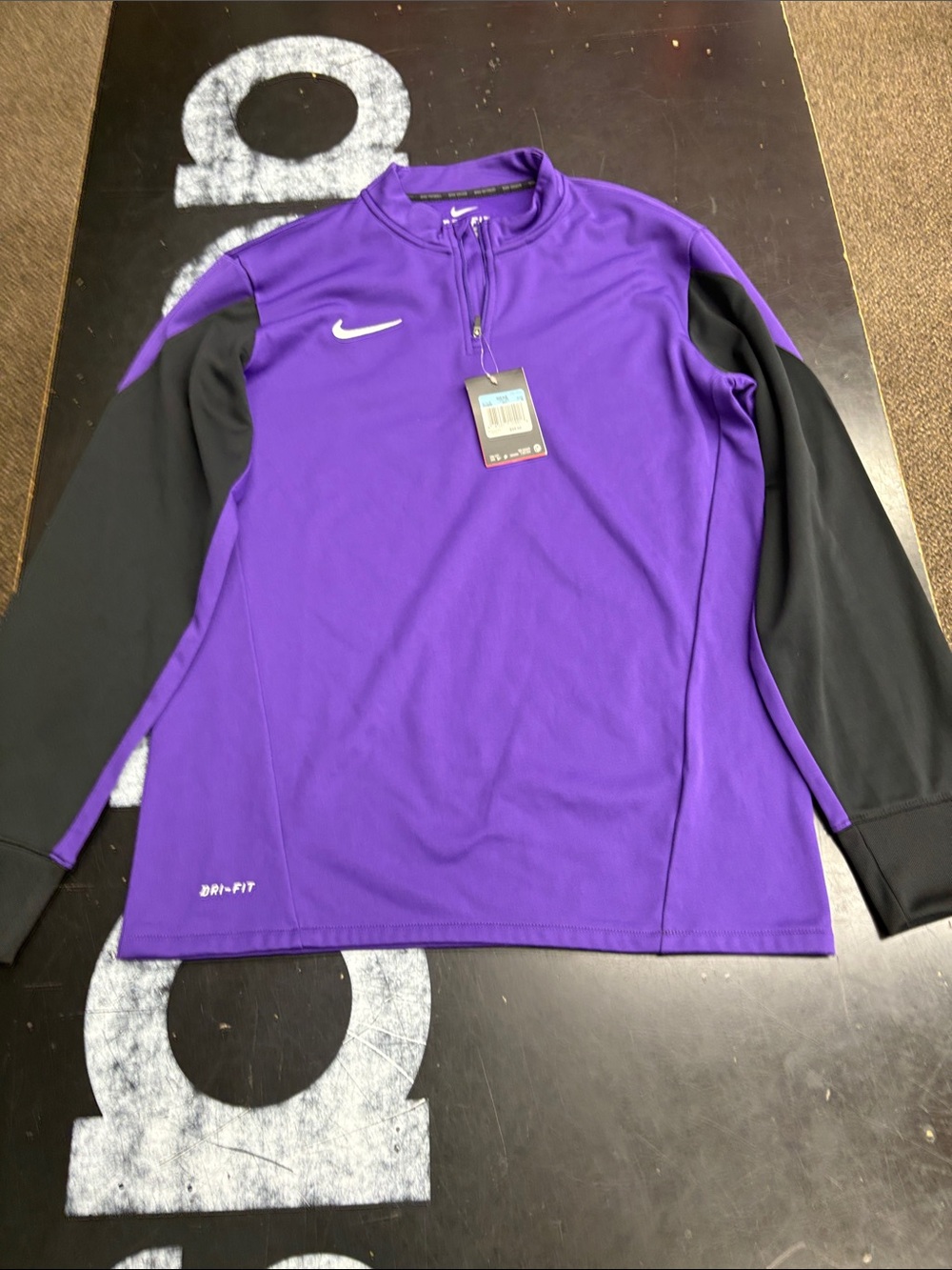 Nike Purple and Black Quarter-Zip Athletic Pullover